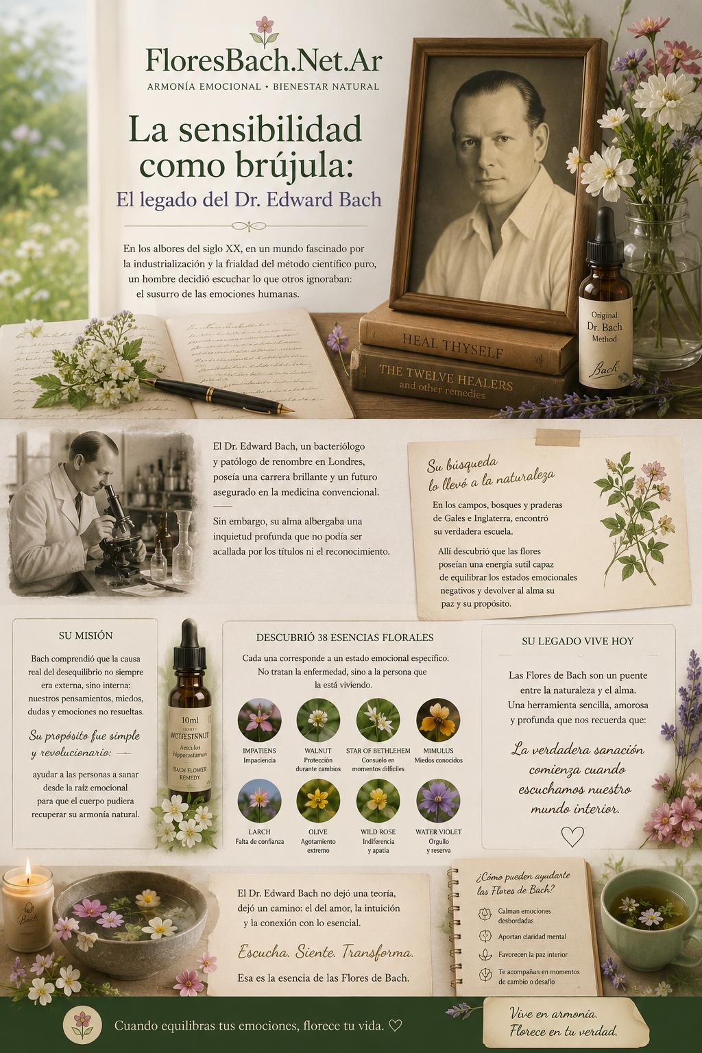 La sensibilidad como br&uacute;jula: El legado del Dr. Edward Bach | Floresbach