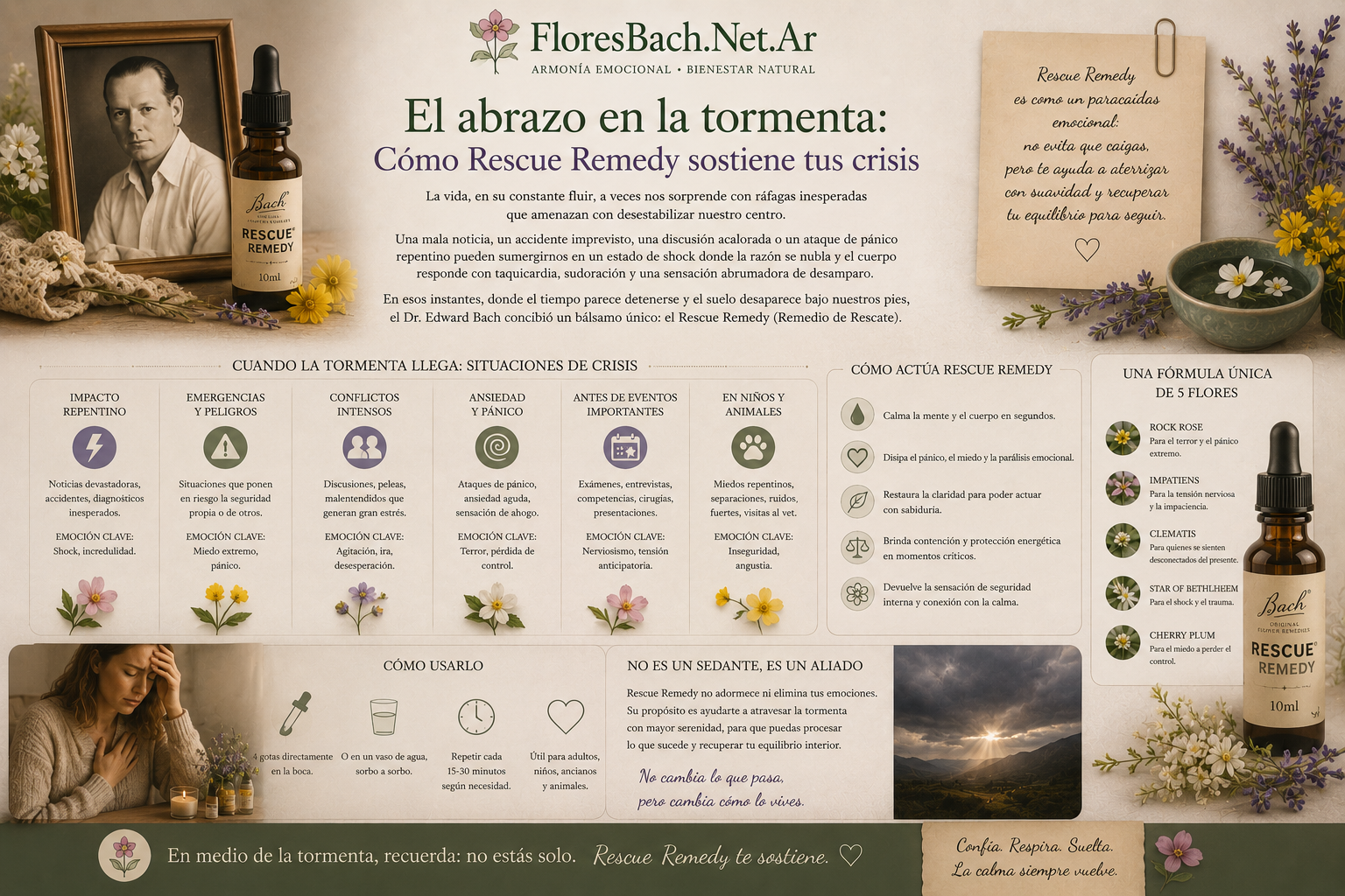 El abrazo en la tormenta: C&oacute;mo Rescue Remedy sostiene tus crisis | Floresbach
