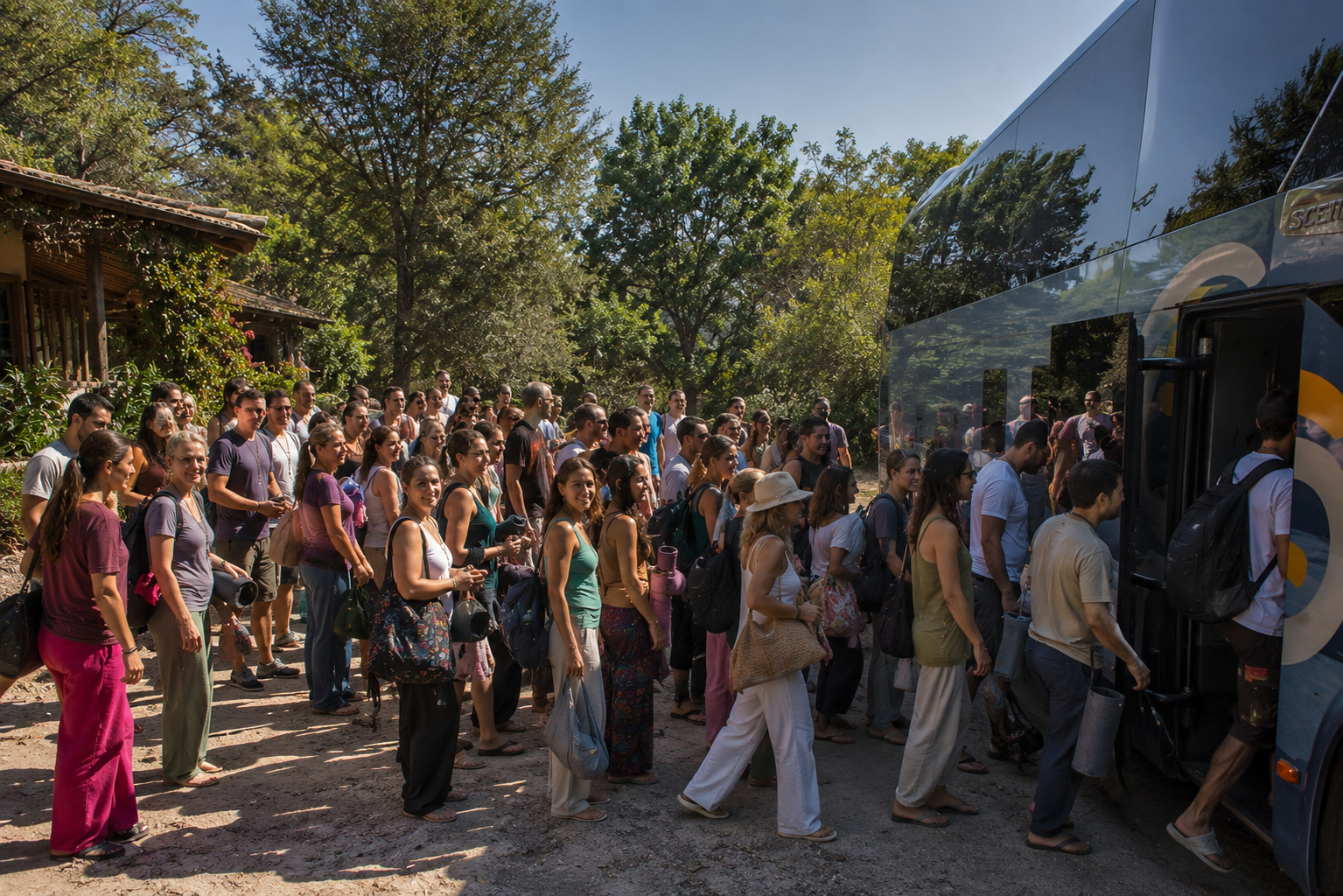 Participantes del retiro holístico de flores de bach disfrutando experiencias de sanación y bienestar
